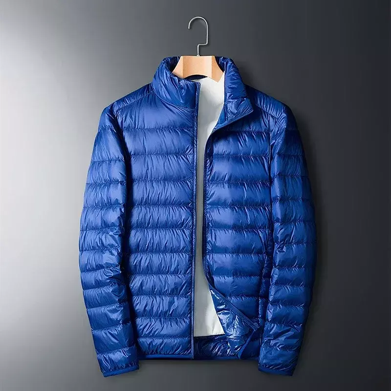 남성용 초경량 화이트 덕 다운 재킷, 방수 레저 야외, 휴대용 경량 코튼 패딩 재킷, 가을 및 겨울
