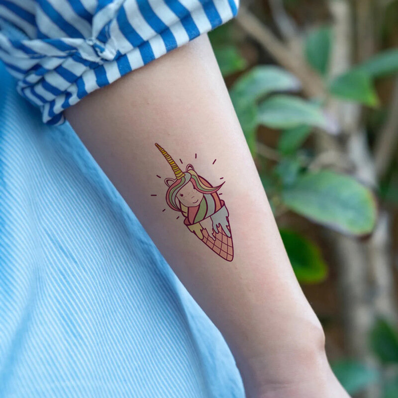 2022ขายร้อนการ์ตูน Unicorn Tattoo สำหรับเด็ก Body Art กันน้ำชั่วคราวปลอมน่ารัก Tattoo Sticker Party Decors