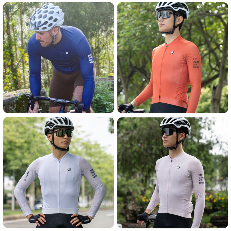 DAREVIE Cycling Jersey Long Sleeve Summer Pro Aero Slim Fit Long Sleeves Cycling Jersey Men Women Breathable Man Cycling Maillot