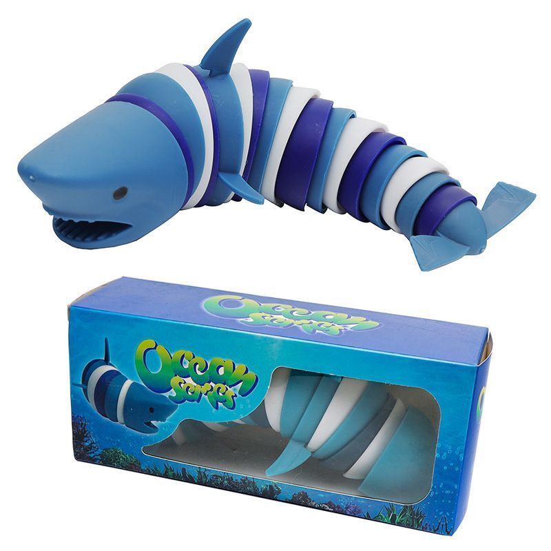 Ocean Shark Dolphin Decompression Decompression สนุกของเล่นเด็กการศึกษาวิทยาศาสตร์ Hairy Slug