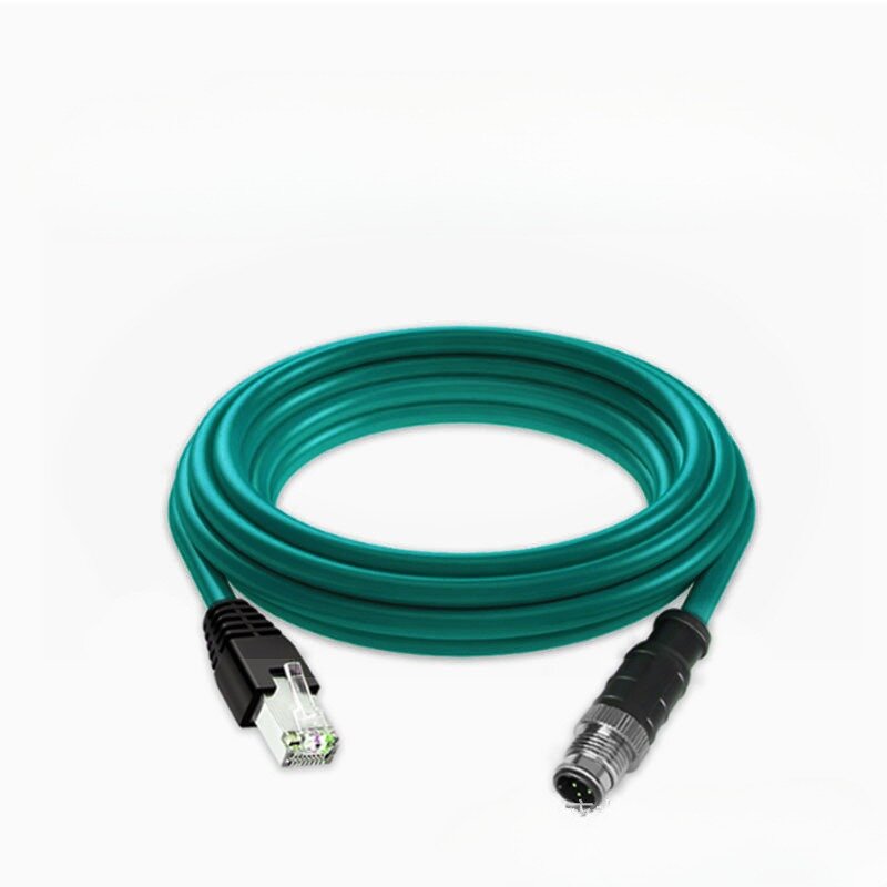Câble Ethernet industriel M12 vers RJ45, 4 cœurs, encodage de type D, câble de capteur de caméra industrielle, connecteur M12