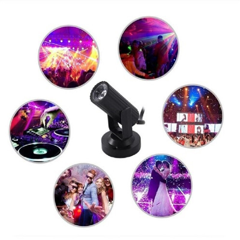 Minifoco LED ligero para escenario, lámpara de ángulo ajustable para pista de baile de fiesta, RGB, 1W, Dj, discoteca, Bar, Ktv, efecto de iluminación