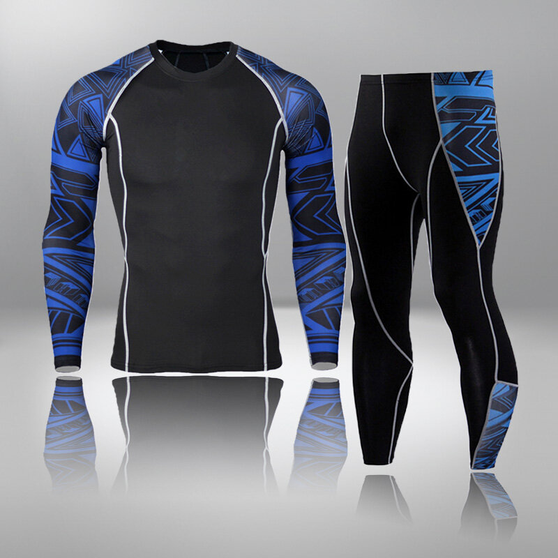 Conjunto de ropa interior térmica para hombre, traje deportivo de compresión, ropa interior térmica de secado rápido, Calzoncillos largos