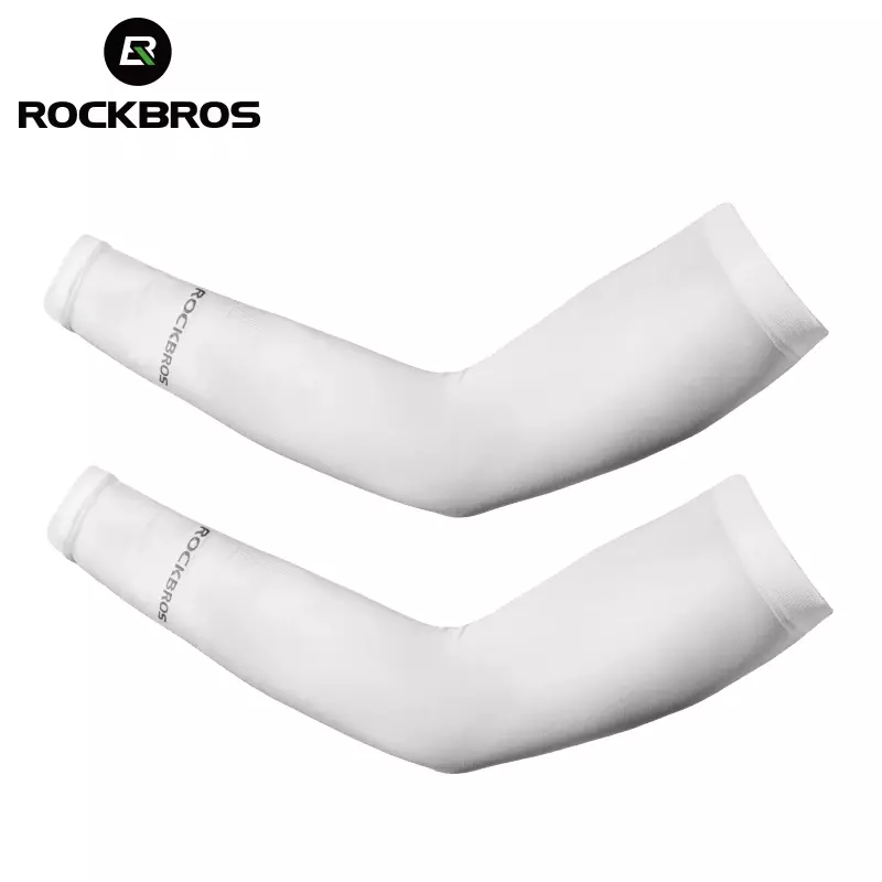 ROCKBROS Ice Fabric Running Arm Warmers UV Protect Arm Sleeves Basketball Camping Riding Outdoors Sports Wear Protective Gear