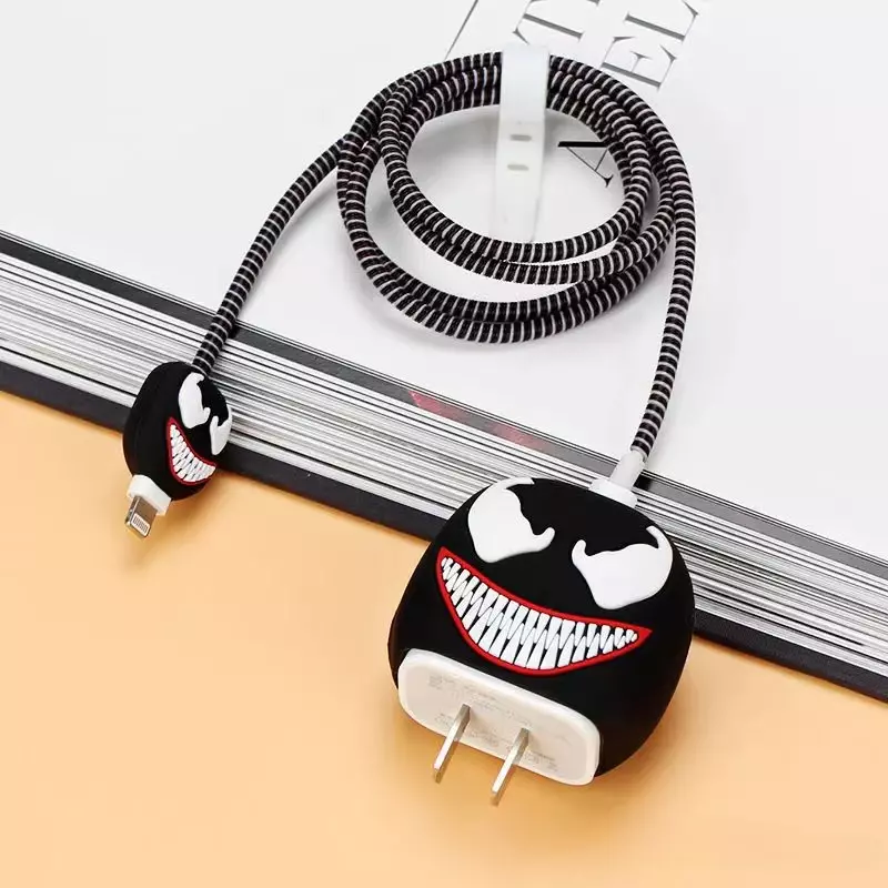 4 Stks/set Kabel Beschermer Voor Iphone/Ipad 18W/20W Oplader Bescherming Schattige Cartoon Protector Veer Kabel Winder Accessoires