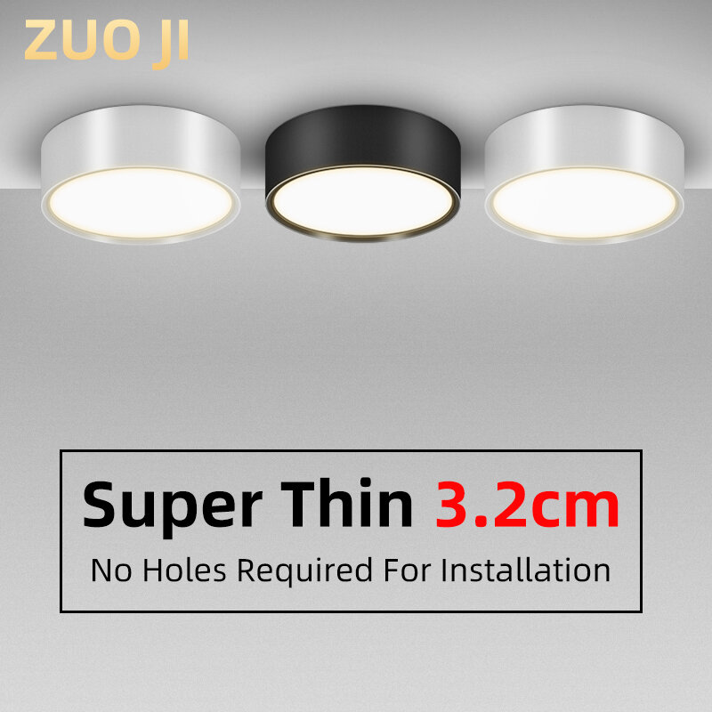 โคมไฟเพดาน LED 10W ดาวน์ไลท์ติดพื้นผิวโคมไฟเพดานสำหรับห้องนั่งเล่นสปอตไลท์แผงไฟโคมไฟห้องครัวห้องนั่งเล่นพื้นหลังผนังห้องนอนระเบียงทางเดินโคมไฟเพดาน AC110-265V