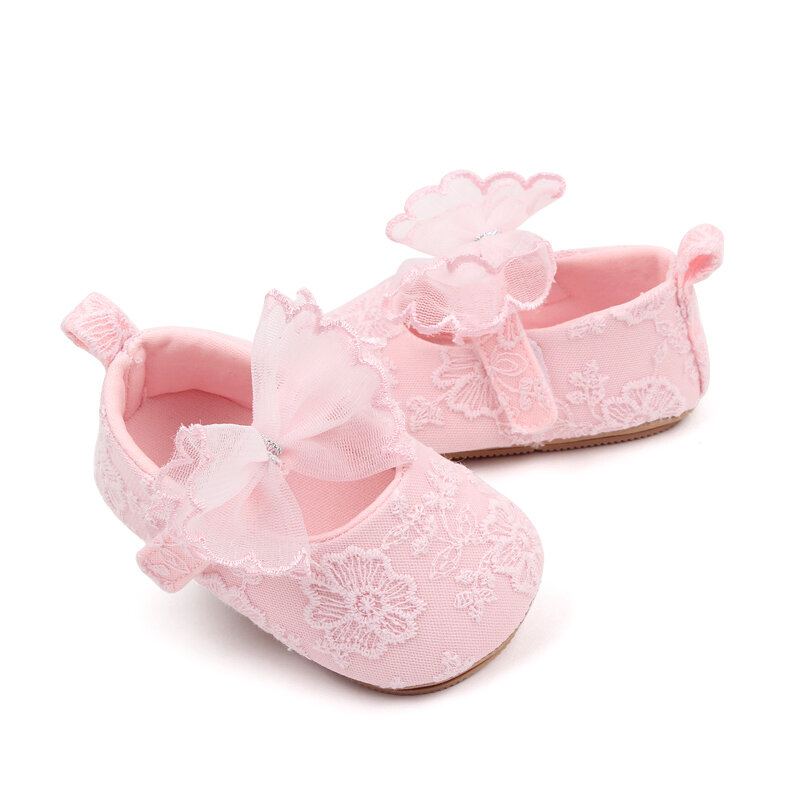 Туфли для маленьких девочек 0-18 месяцев, модные мягкие, с бантом, с нескользящей подошвой, для первых шагов, милая обувь для новорожденных, малышей