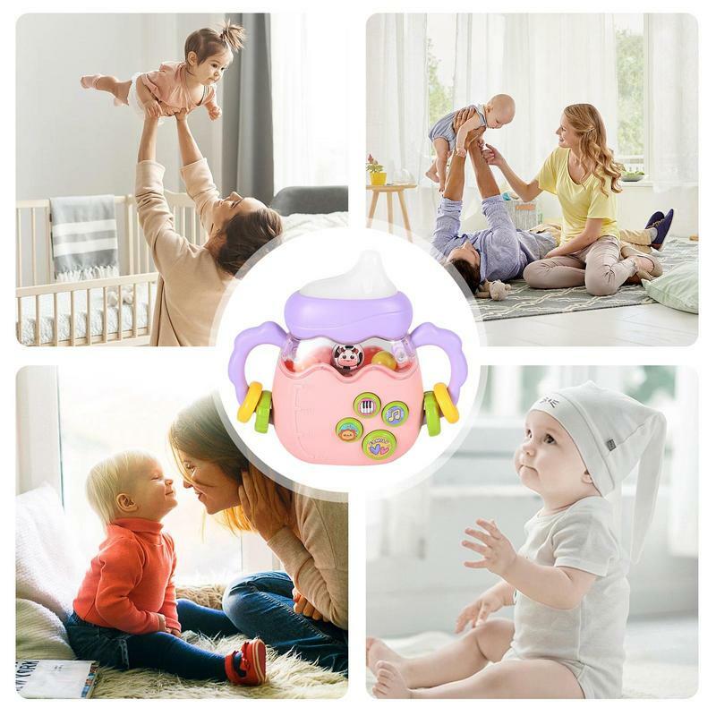 Mainan bayi baru lahir, mainan anak baru lahir, botol kocok, mainan gemerincing halus untuk anak perempuan dan anak perempuan