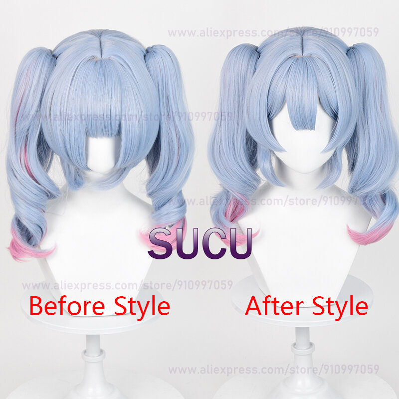 Miku Rabbit Hole Cosplay Wig 45cm Women Hair Wig With Double Ponytails Anime Heat Resistant Synthetic Wigs