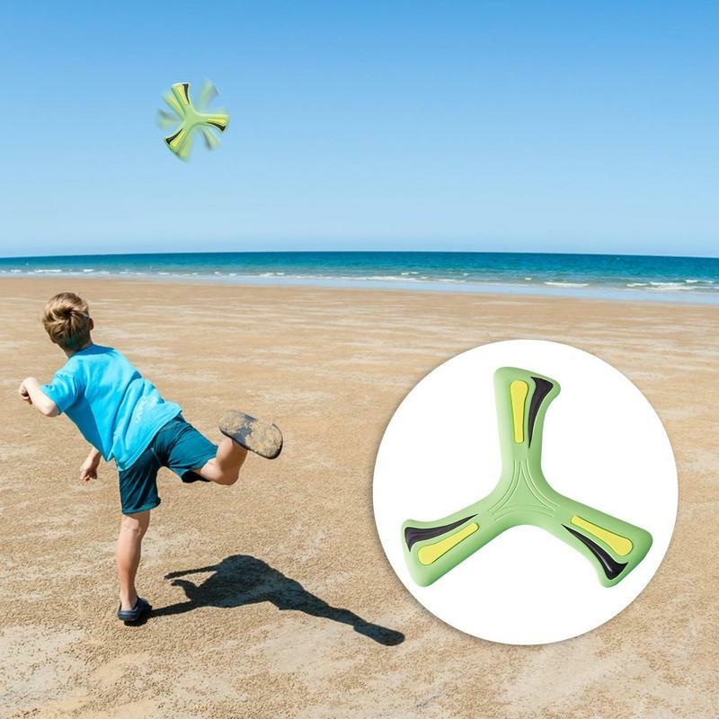 Boomerangs-dardos voladores portátiles resistentes al desgaste para niños, espuma EVA suave, 3 palas, actividades al aire libre