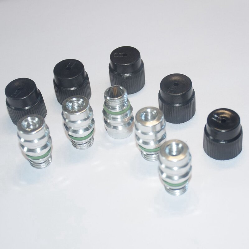 (10 штук) M12X1.5 Штекерный Высокий Боковой A/C клапан заряда включает колпачки для MT0105,800-955, 59946,GM 52458184, 15-5438
