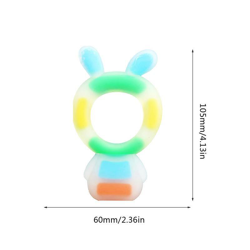 Bear/Bunny Shape Baby Teether Toy Soft Silicone Infant Teething Toys Soothe Babies Sore Gums Self-Soothing Sore Gums Teethers