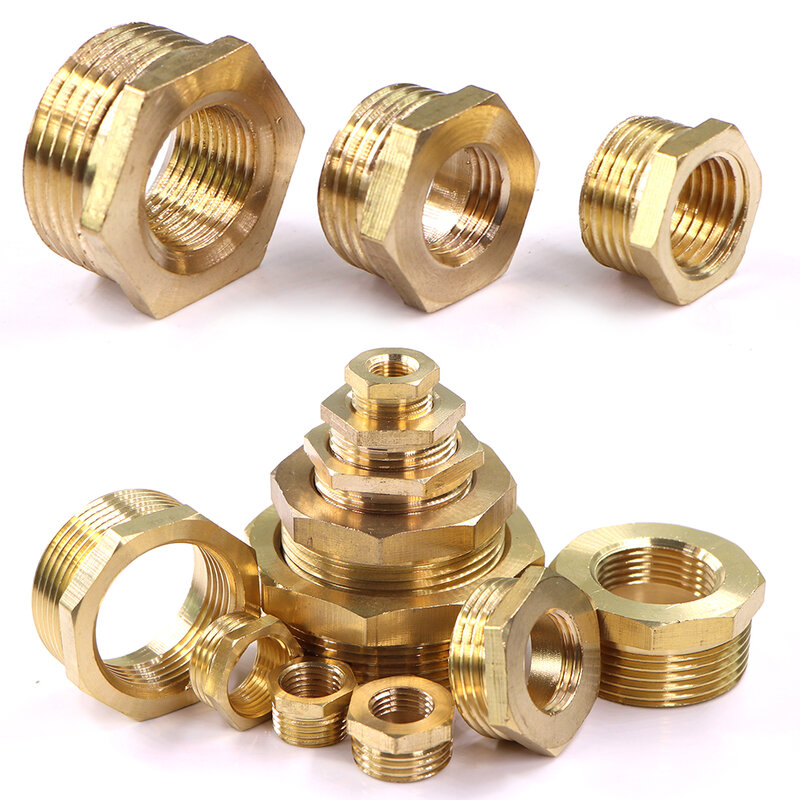 1/8" 1/4" 3/8" 1/2" 3/4" 1" 1.5" 2" Brass Pipe Fittings Male to Female Thread Reducing Hexagon Bush Bushing Fuel Water Gas Oil