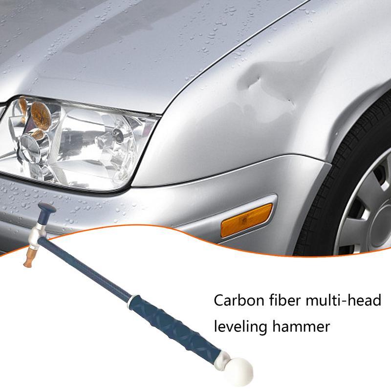 Extractor de abolladuras de coche, Kit Extractor de abolladuras sin pintura de Metal, herramientas de reparación reemplazables de múltiples cabezales de fibra de carbono