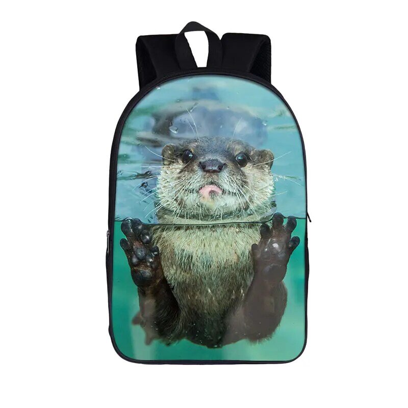 Zabawna wydry morskie plecak Kawaii damska torba na ramię dla dzieci w podróży szkolne torby męskie plecaki na laptopa dzieci plecak z plecakiem dziennym dla dzieci