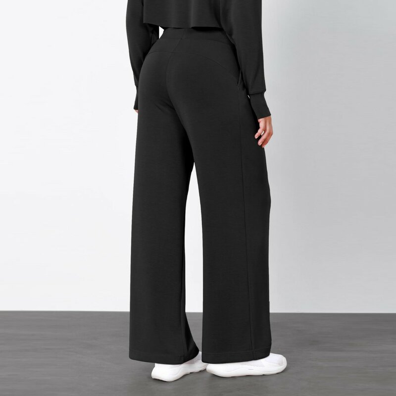 Женские брюки с широкими штанинами, деловая одежда с высокой талией, Длинные прямые Костюмные брюки, весна-лето 2024