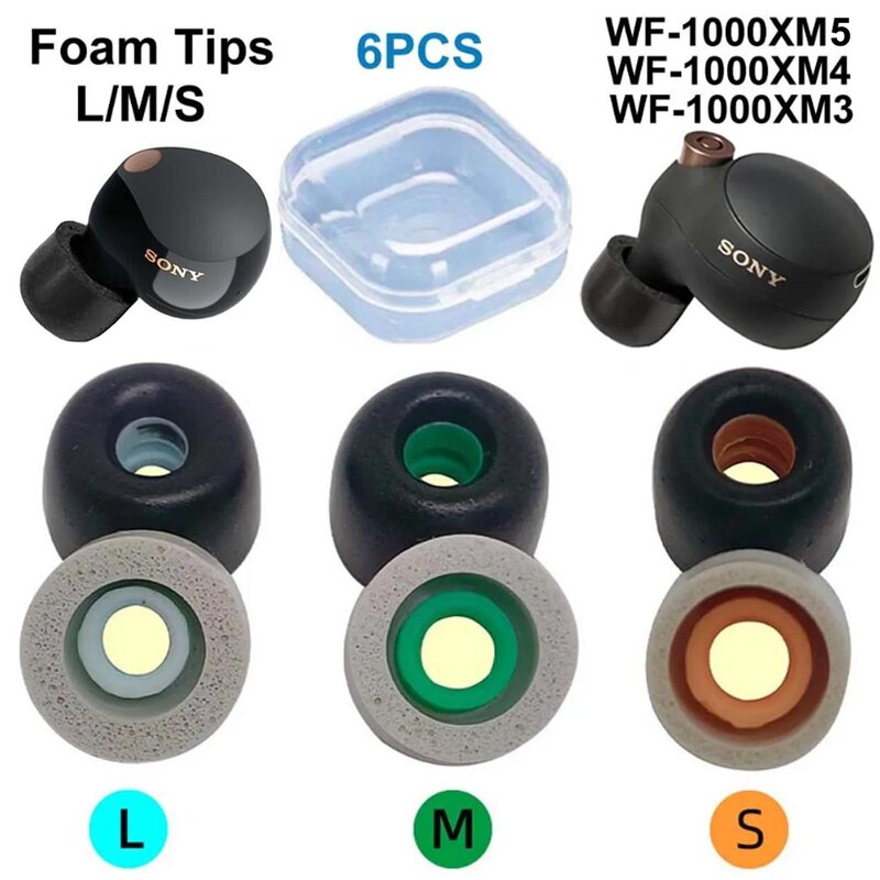 Almohadillas de espuma viscoelástica para WF-1000XM5 Sony, almohadillas para WF-1000XM4, accesorios para auriculares, WF-1000XM3