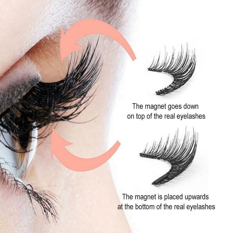 ชุดขนตาสำหรับผู้หญิงขนตาแม่เหล็กแบบแฮนด์เมดชุด3D ปลอมแม่เหล็กธรรมชาติแบบนำกลับมาใช้ใหม่ได้งานแฮนด์เมด