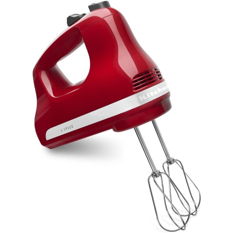 Mixer, 5 Ultra Power Speed Hand Mixer, Soft grip, handle Round cord is easy to wipe clean, Empire Red, Mixer