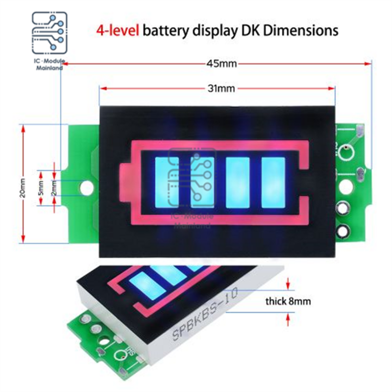 1S/2S/3S/4S/6S/7S Li-lion 18650 Lithium Battery Capacity Indicator Module Blue Display Electric Vehicle Battery Power Tester