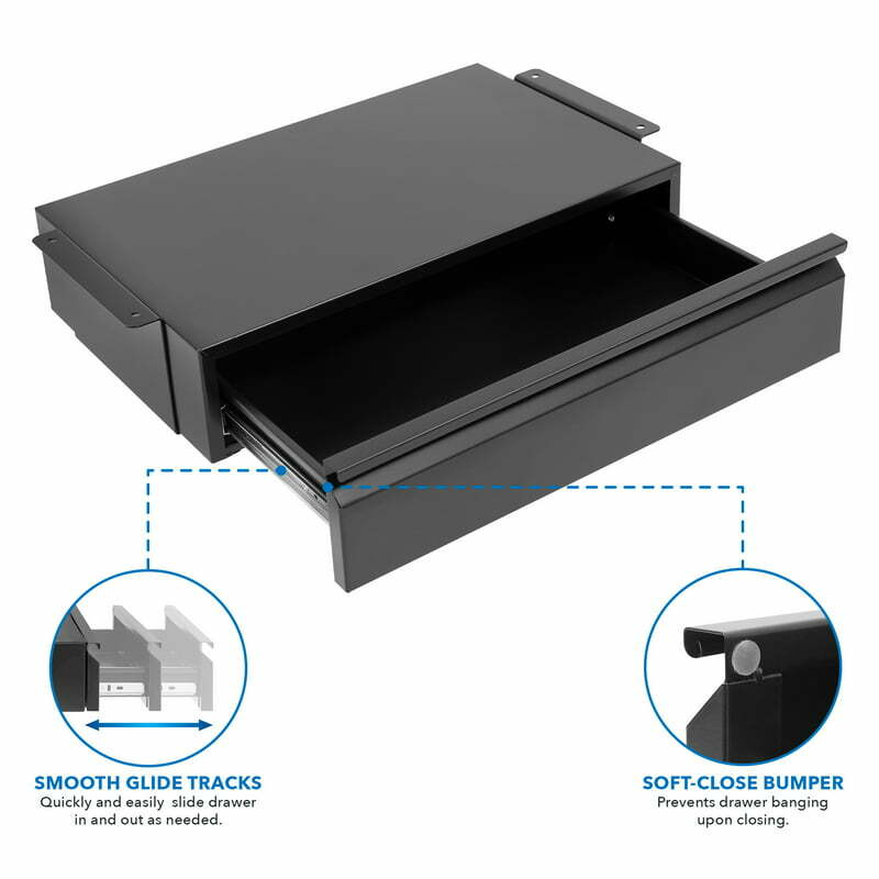 Under Desk Pull-Out Drawer Kit with Smooth Sliding Track