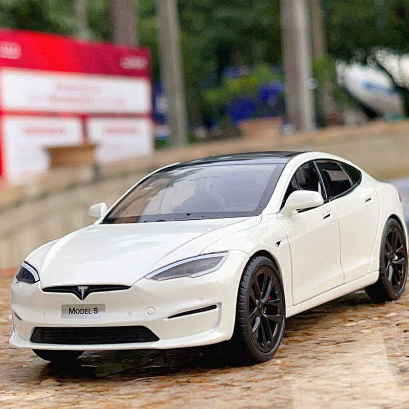 1:24 Tesla Model S Model 3 Tesla Model Y Alloy Die Cast Toy Car Model Sound and Light Children's Toy Collectibles Birthday gift