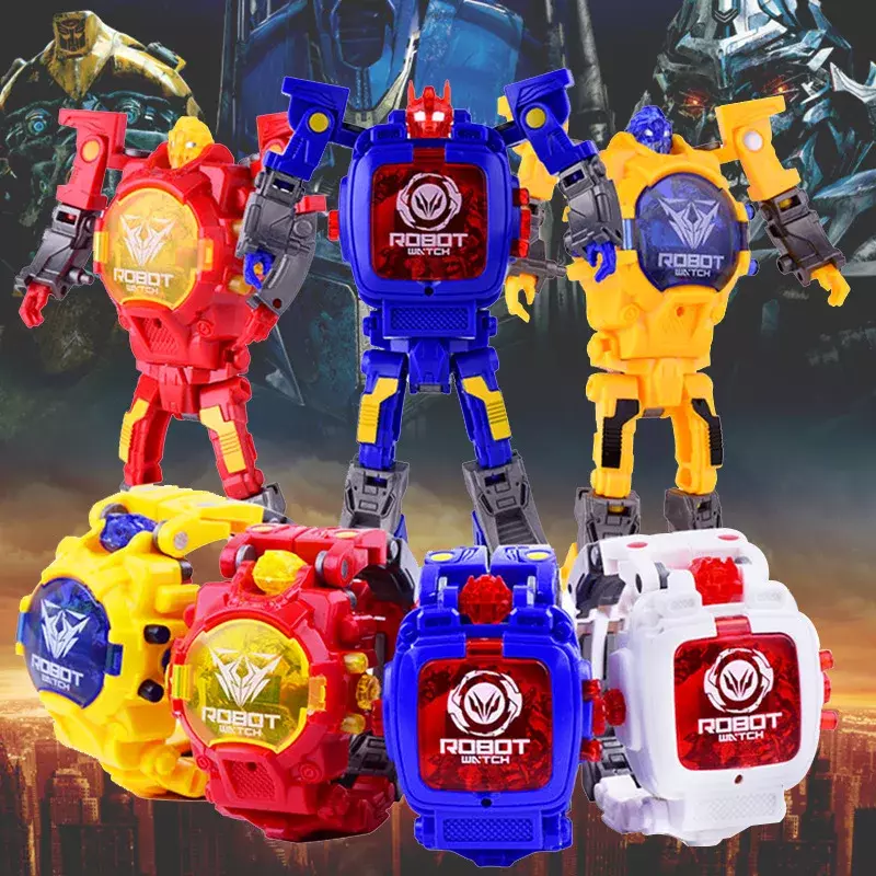 Reloj electrónico de Transformers para niños, juguetes educativos creativos para bebés, Robot de deformación
