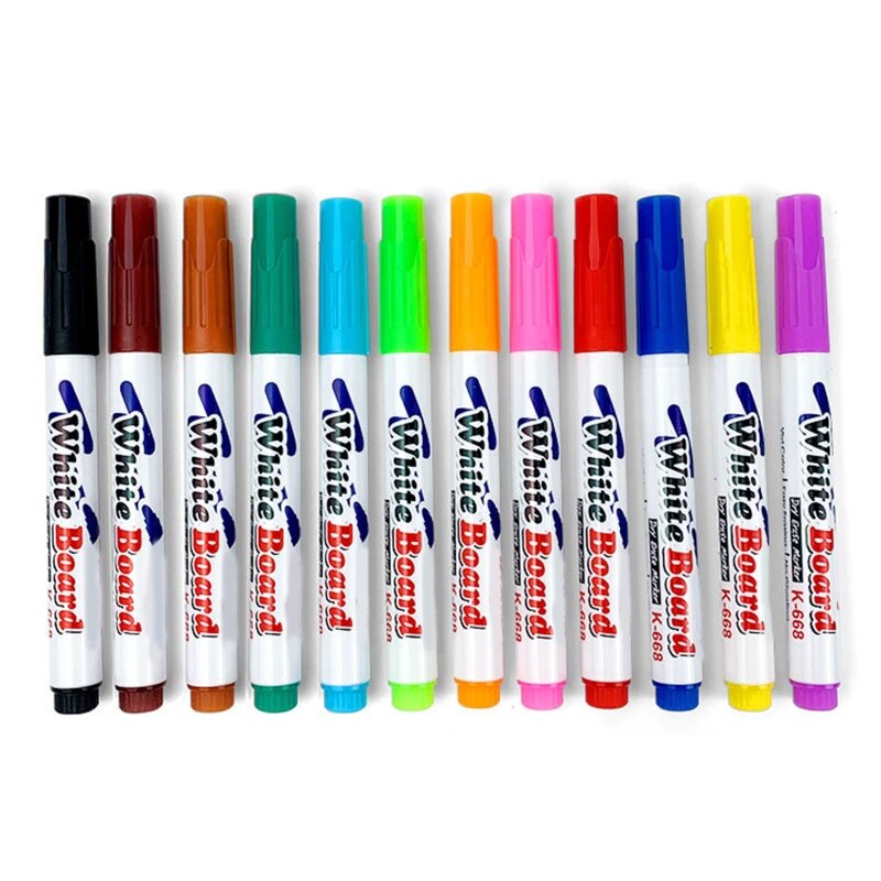 12 Pcs Colorful Markers Erasable Whiteboard Markers Colored Marker Pens for School Teacher Student Office Chalkboard Whiteboard