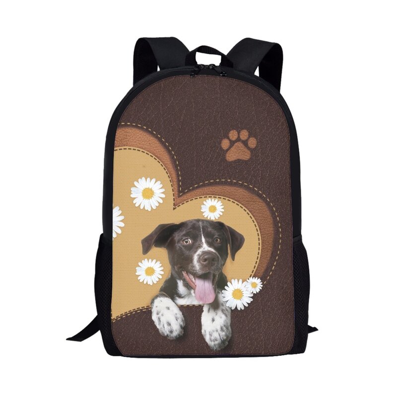 Tas sekolah desain hewan anjing saku tas sekolah pelajar anak laki-laki perempuan ransel kasual tas buku anak-anak ransel penyimpanan perjalanan