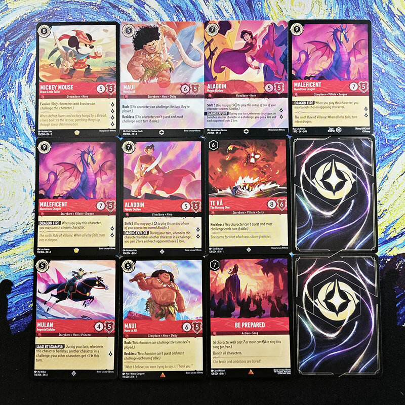 Disney Lorcana Proxy De Inkten Ruby Nonefoil-Mickey Mouse Maui Maleficent Aladdin Te Ka Tcg Game Cards Collectie