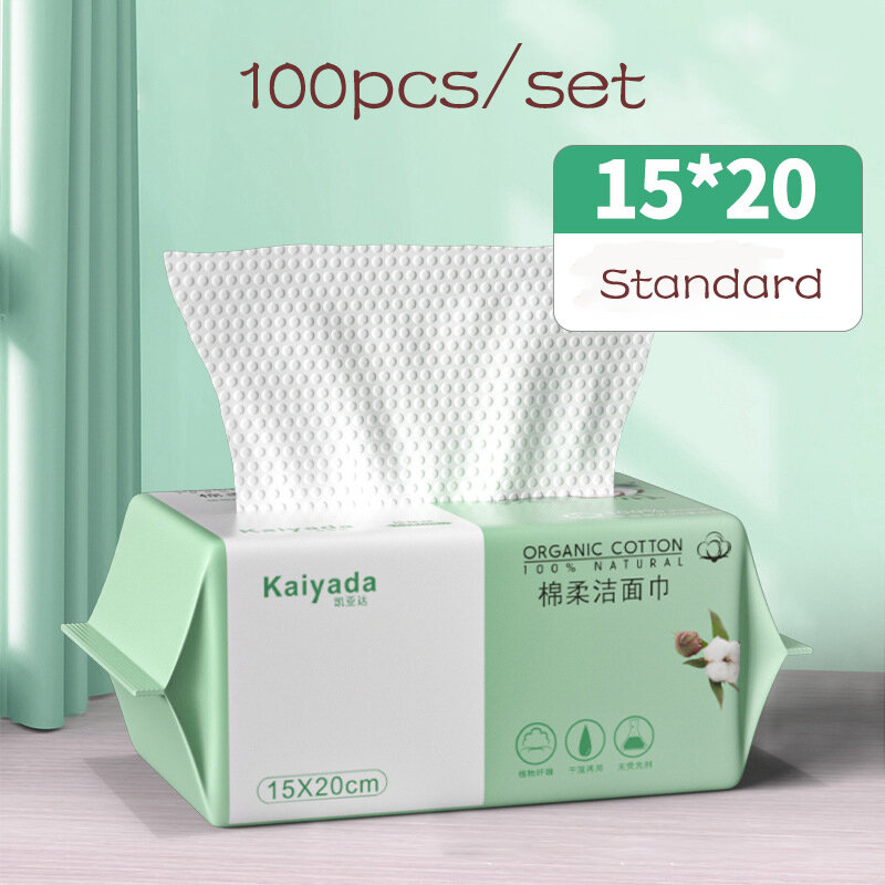 100Pcs/Pack Disposable Facial Cleansing Towels Thicken Cotton Makeup Wipes Travel Soft Face Cleansing Tissues Makeup Remover