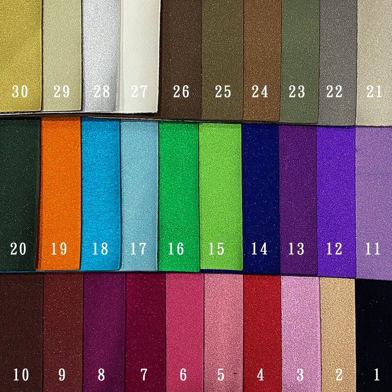 Matte Solid Color Sparkle Mengkilap Faux Frosted Glitter Lembar Kulit Merasa Dukungan untuk Membuat Sepatu Atas/Tas/Pakaian/Kerajinan