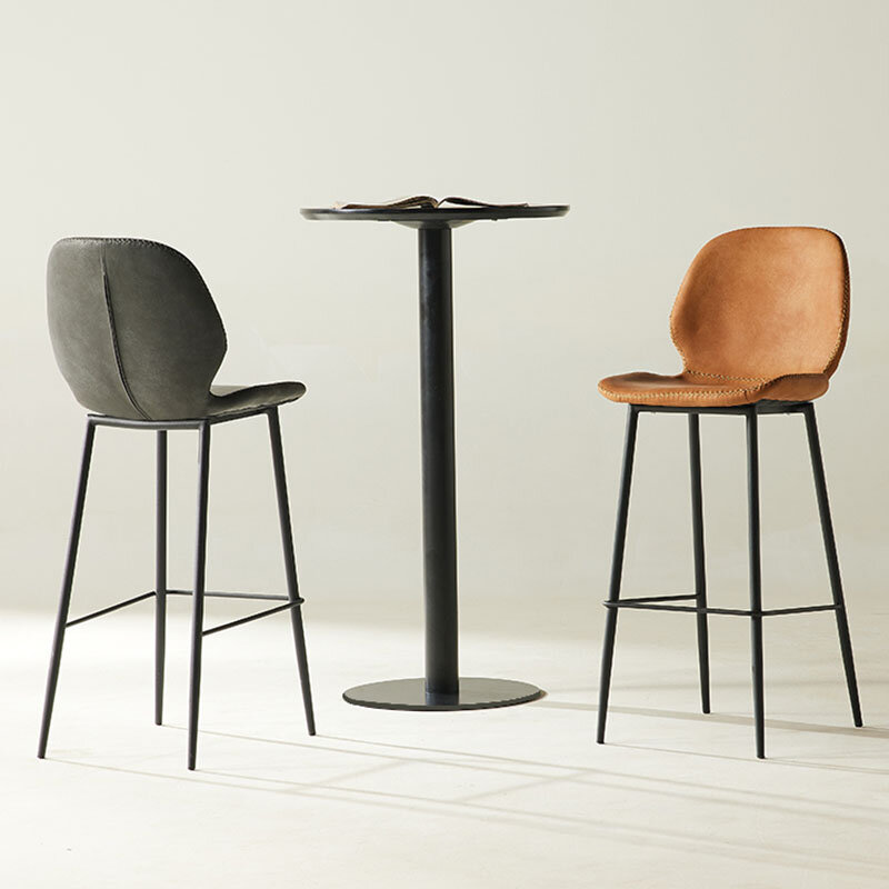 Простой скандинавский барный стул, современные минималистичные кожаные высокие дизайнерские барные стулья для дома, гостиной, столешницы, мебель для салона