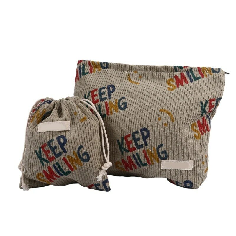 Large Capacity Letter Pattern Toiletry Bag Stationery Pencil Case Makeup Bag