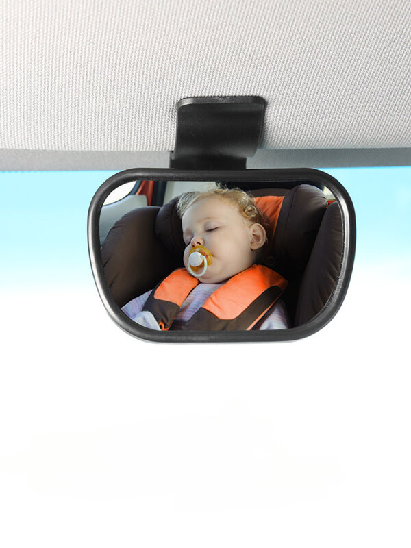 Cermin mobil bayi 360 ° untuk bayi menghadap ke belakang, cermin mobil bayi dapat diatur untuk keamanan tempat duduk belakang, tahan pecah dan mudah dipasang