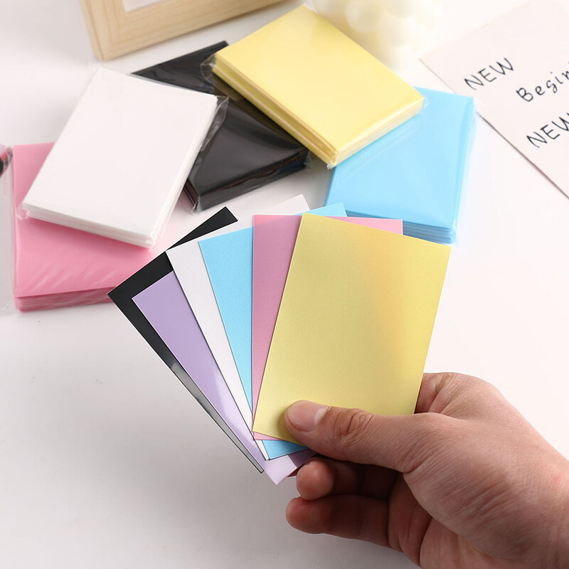50pcs/packMacaron Color Series Two Layer Matte Card Film 3-inch Album Small Card Protection Film PP Matte Card Film