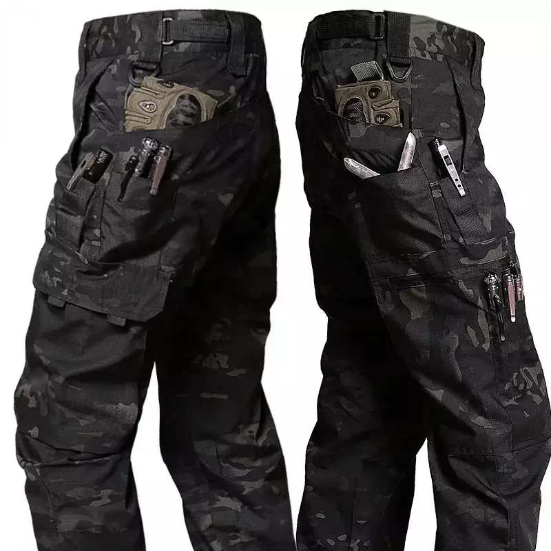 Брюки-карго мужские рабочие, повседневные тактические штаны с несколькими карманами, прямые износостойкие, верхняя одежда, осень-зима