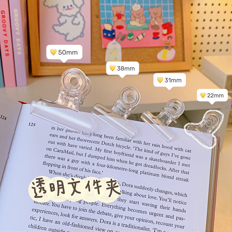 Acryl transparent ordner student test papier clip kunststoff clip snack abdichtung clip Empfang halter binder clip büro liefert