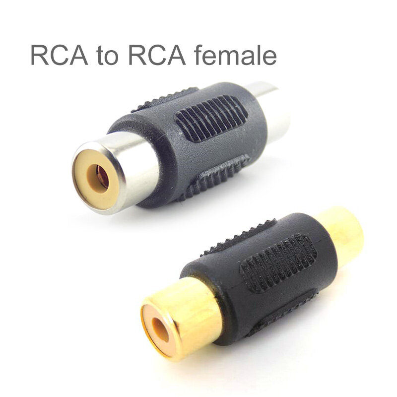 Audio Video 2 Rca 3 rca hembra a RCA 2rca 3rca hembra convertidor recto AV acoplador conector adaptador chapado en oro enchufe