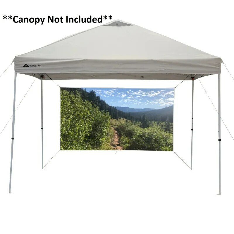Outdoor Shade Wall/Projector Screen Canopy Accessory, White 87.2in. x 49in.