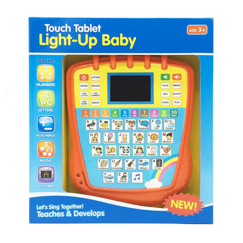 子供向けのインテリジェントな教育用機械,LED照明付きの教育用機械,男の子と女の子向けの英語学習玩具