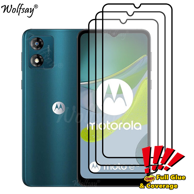 Protecteur d'écran de colle complète pour Motorola Moto, verre Guatemala, verre E13, 6.5"