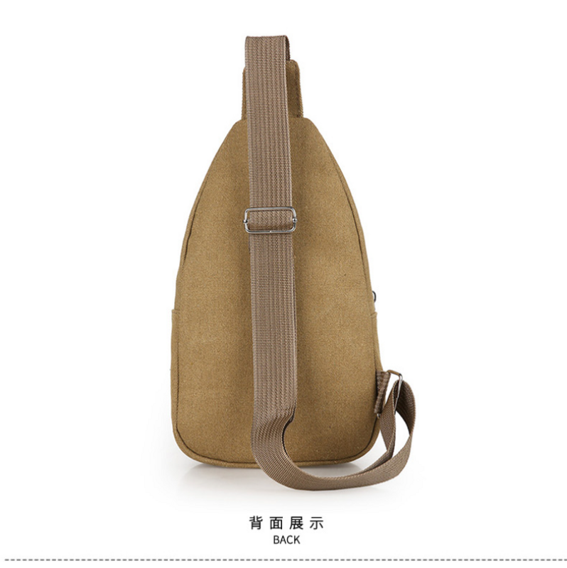 Sling Backpack Small Cross-body Daypack Causal Canvas Backpack Chest Bag with Earphone Hole for Men or Women