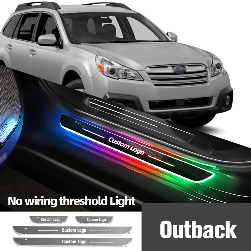 For Subaru Outback 1999-2023 2016 2017 2018 Car Door Sill Light Customized Logo LED Welcome Threshold Pedal Lamp Accessories