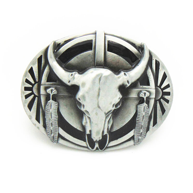 Cheapify Dropshipping Western Oval Indian Tribe Bull Skull 40mm Buckles For Belt Man