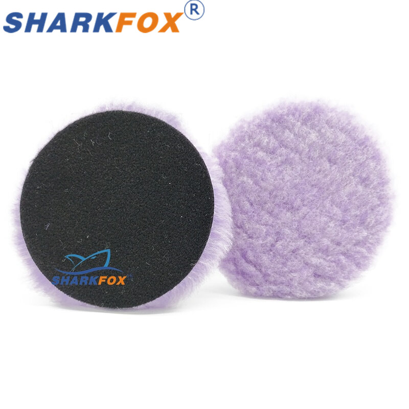 Almohadilla de lana púrpura para pulir pintura de coche, almohadilla de lana para encerar, pulidor de búfer, uso