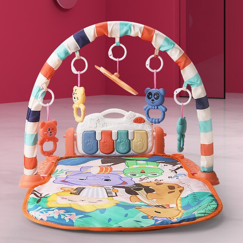 Kick & for Play Piano Gym voor Speelmat Speelgoed voor met muziek en LED-licht 3-in-1 Buik voor Tijdmat Babybijtring en gevoerde