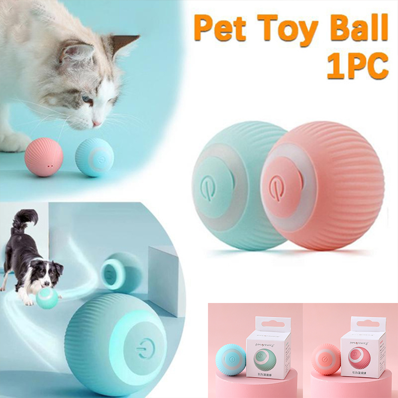 Pet Automatic Rolling Cat Toy Training Self-propelled Kitten Toy Indoor Interactive Play Electric Smart Cat Ball Toy Supplies