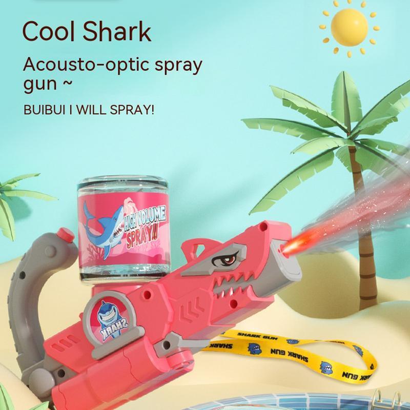 Juguete eléctrico con forma de tiburón para niños, rociador de agua con luz y sonido, juego de agua creativo, juguete al aire libre para fiestas en la piscina