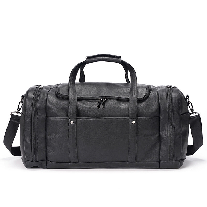 Casual PU Leather Men Travel Bag High Capacity Shoulder Bag Portable Gym Bag Luggage bag Male Duffel Bag